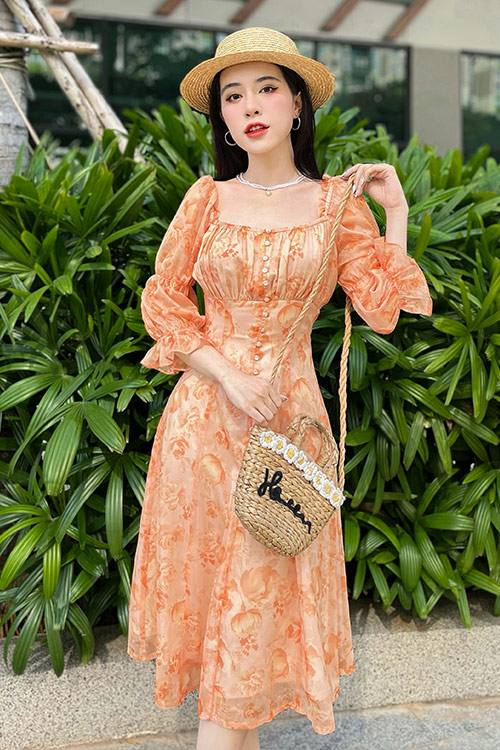 Đầm suông sơ mi phối thắt lưng